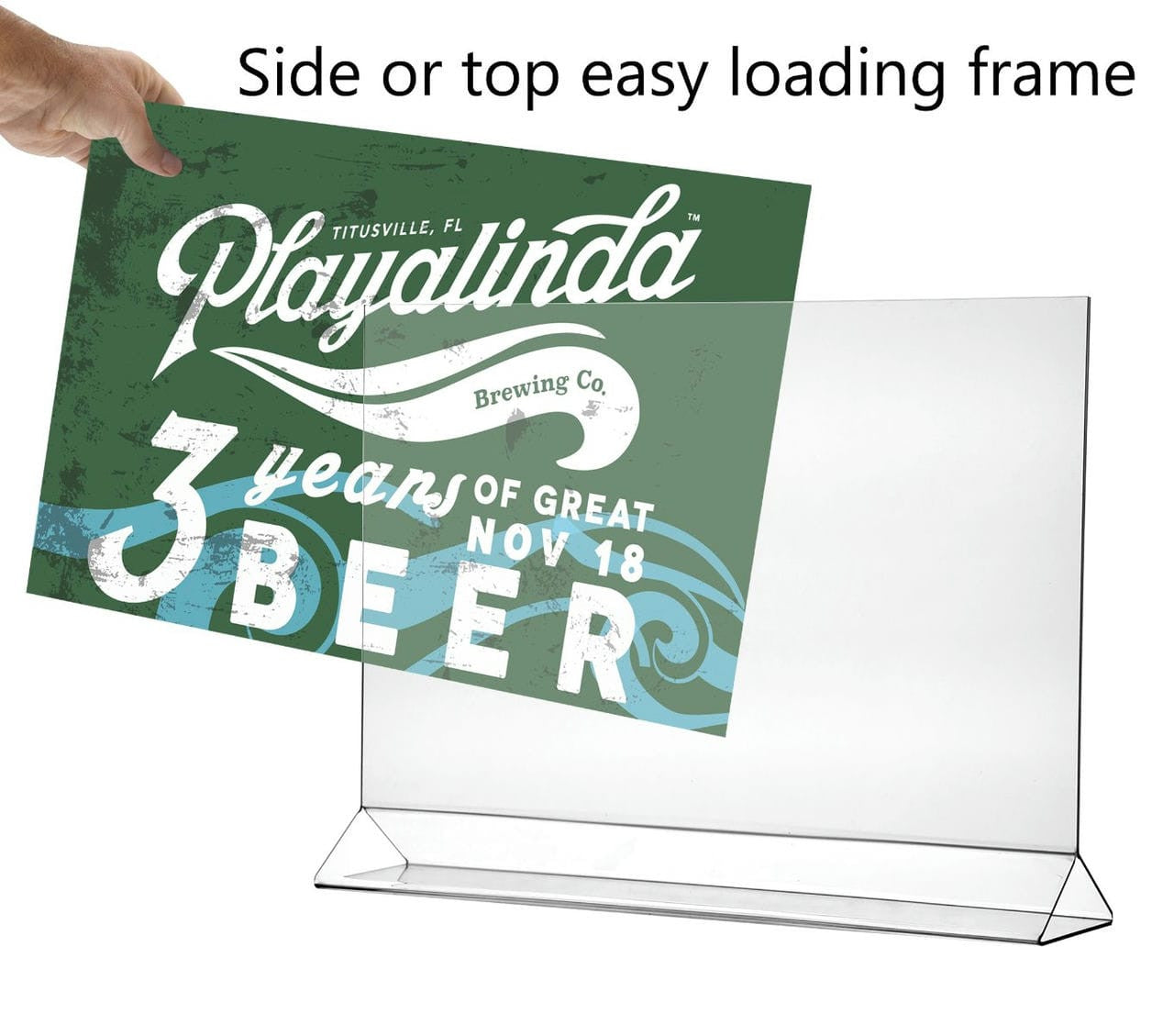 17"W x 11"H Sign Holder Top Load Double Sided Landscape Table Tent