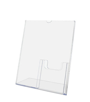 8.5"W x 11"H Slant Back Sign Holder with 4"W Rack Card Pocket