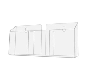 Wall Brochure Holder with 3 Pockets for 4"W Trifold Literature