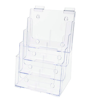 Slatwall Brochure Holder for 4"W Trifolds and 8.5" Flyers