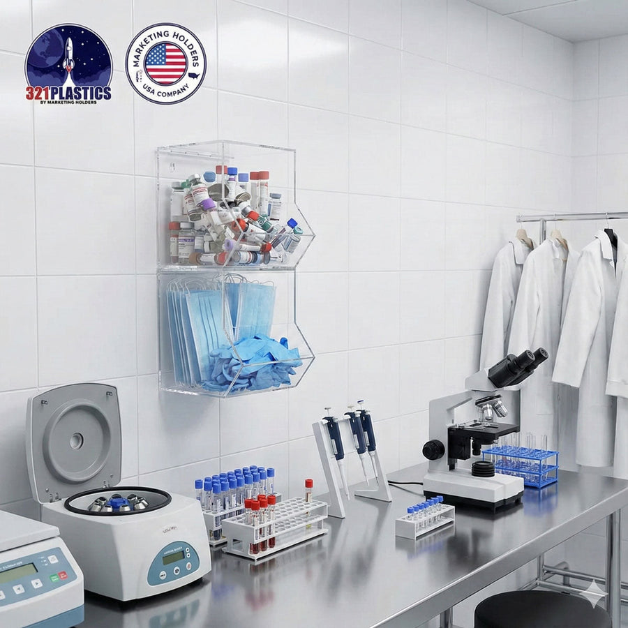 Acrylic Medical Supply Bins & Needle Holders