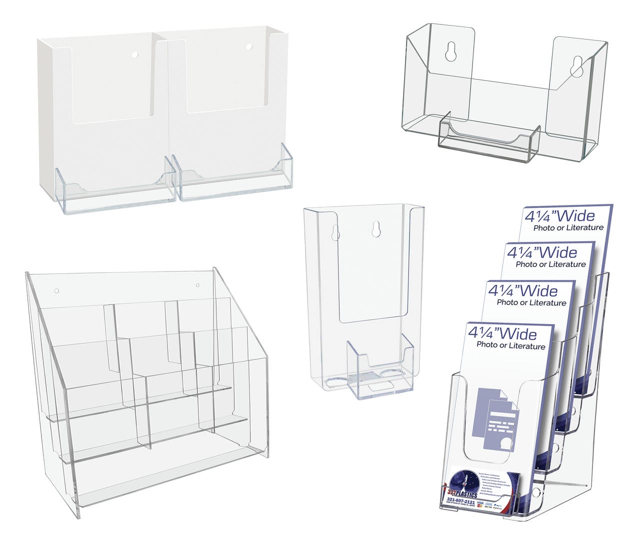 Multiple Pocket Brochure Holders Literature Org...