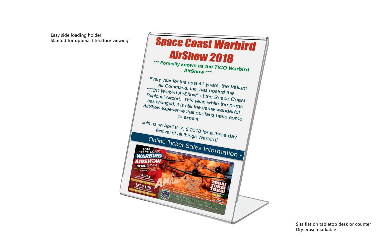 6"W x 8"H Sign Stand Side Load Promotional Frame Display Notice