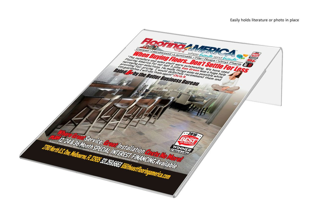 6"W x 8"H Sign Stand Side Load Promotional Frame Display Notice