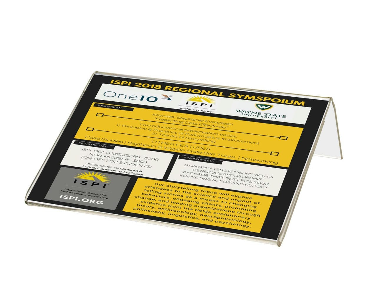 7"W x 5"H Sign Holder Side Load Slanted Advertisement Table Tent