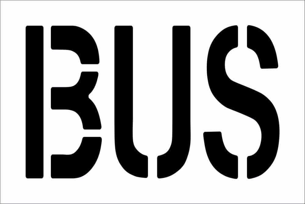 BUS Stencil with 18" Letters for Parking Lot Blacktop Marking
