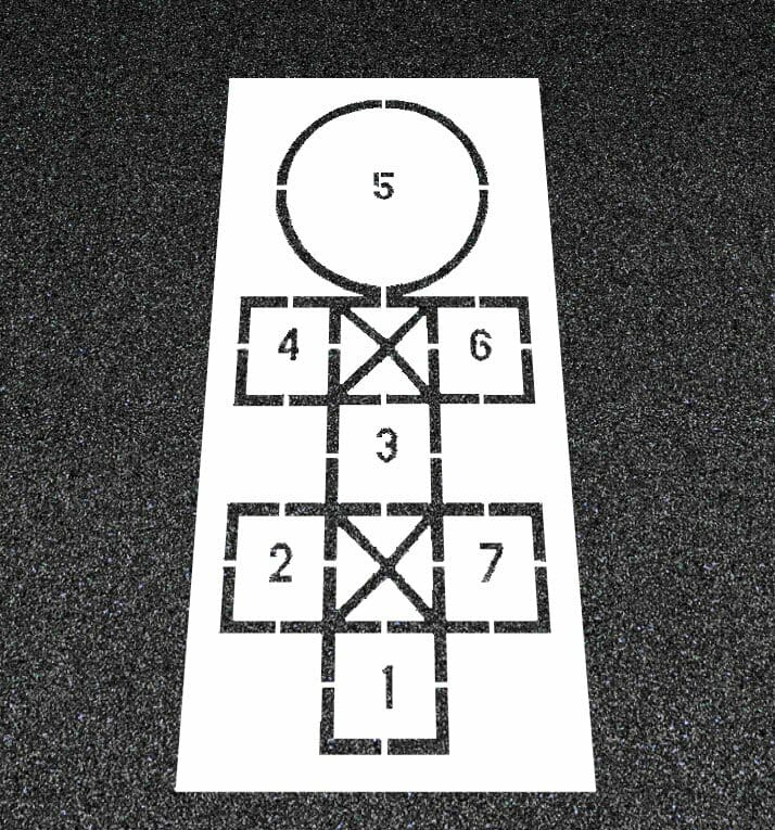 Hopscotch Stencil DIY Kit Pavement Template for Hard Surfaces
