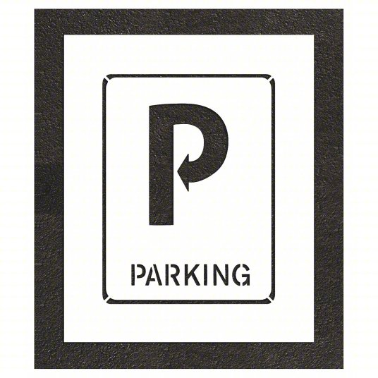 PARKING Pavement Stencil with Arrow for Lots and Garages