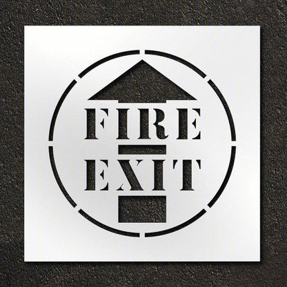 FIRE EXIT Stencil with Arrow for Walls Ceilings and Floors
