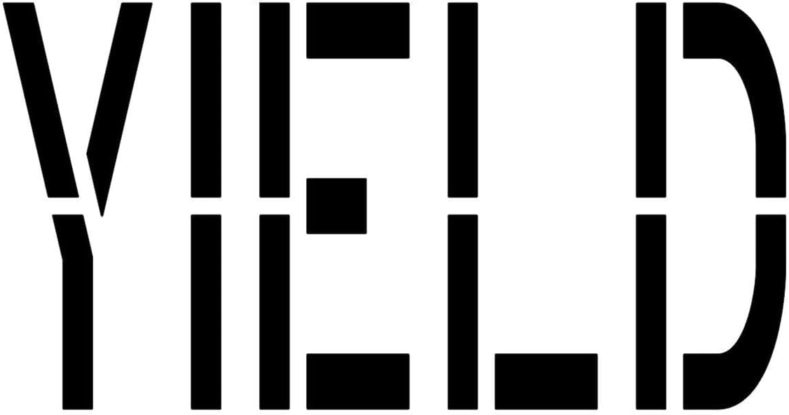Yield Stencil Template for Parking Lot Pavement Marking