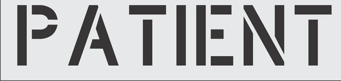 PATIENT Stencil with 12" Letters for Parking Zones
