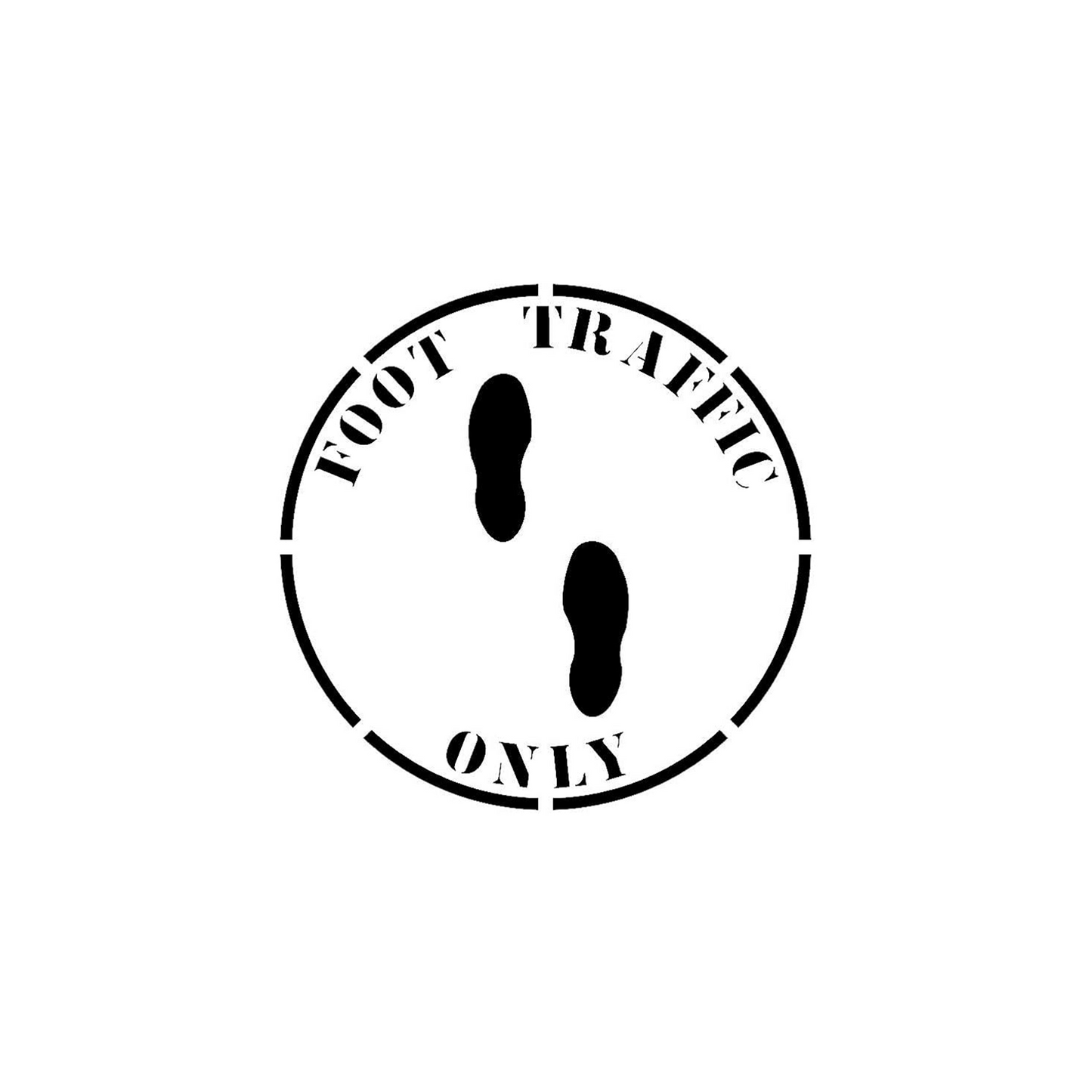 FOOT TRAFFIC ONLY Stencil for Painting Floors and Pavement