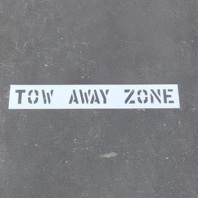 TOW AWAY ZONE Stencil with 6" Letters