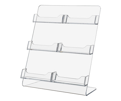 6 Pocket Business Gift Card Display with Slanted Back