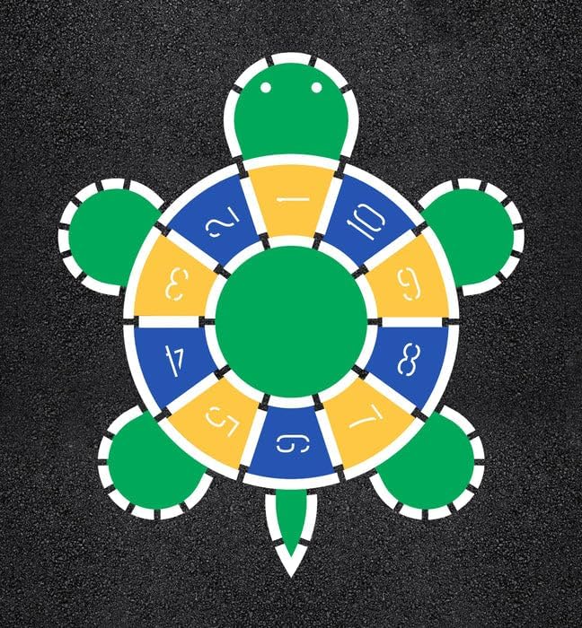 Hopscotch Stencil Paintable Turtle Template for Asphalt