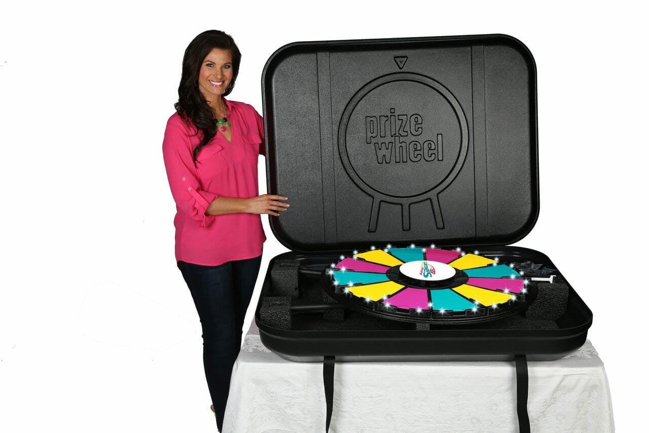 18 Slot 31" Floor Stand Prize Wheel Game With Case Tradeshow Games