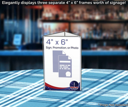 table tent signage 4"W x 6"H 3 Sided Sign Holder Table Tent Display