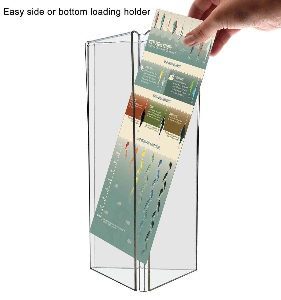 4"W x 9"H 3 Sided Sign Holder Table Tent Display