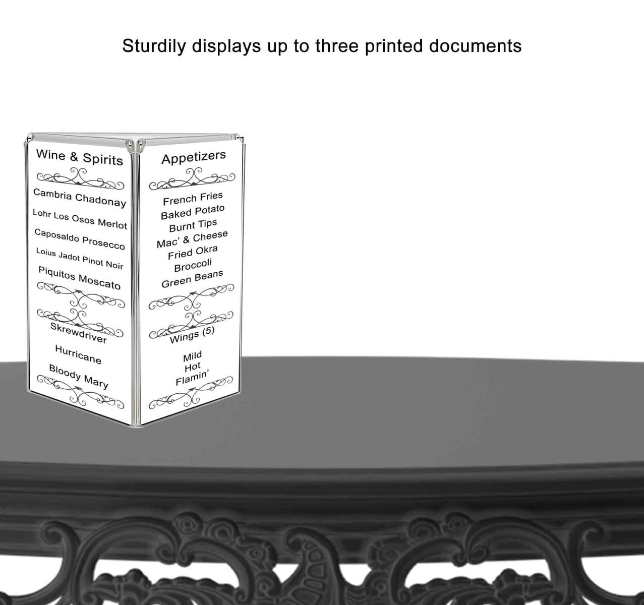 5"W x 7"H 3 Sided Sign Holder Table Tent Display