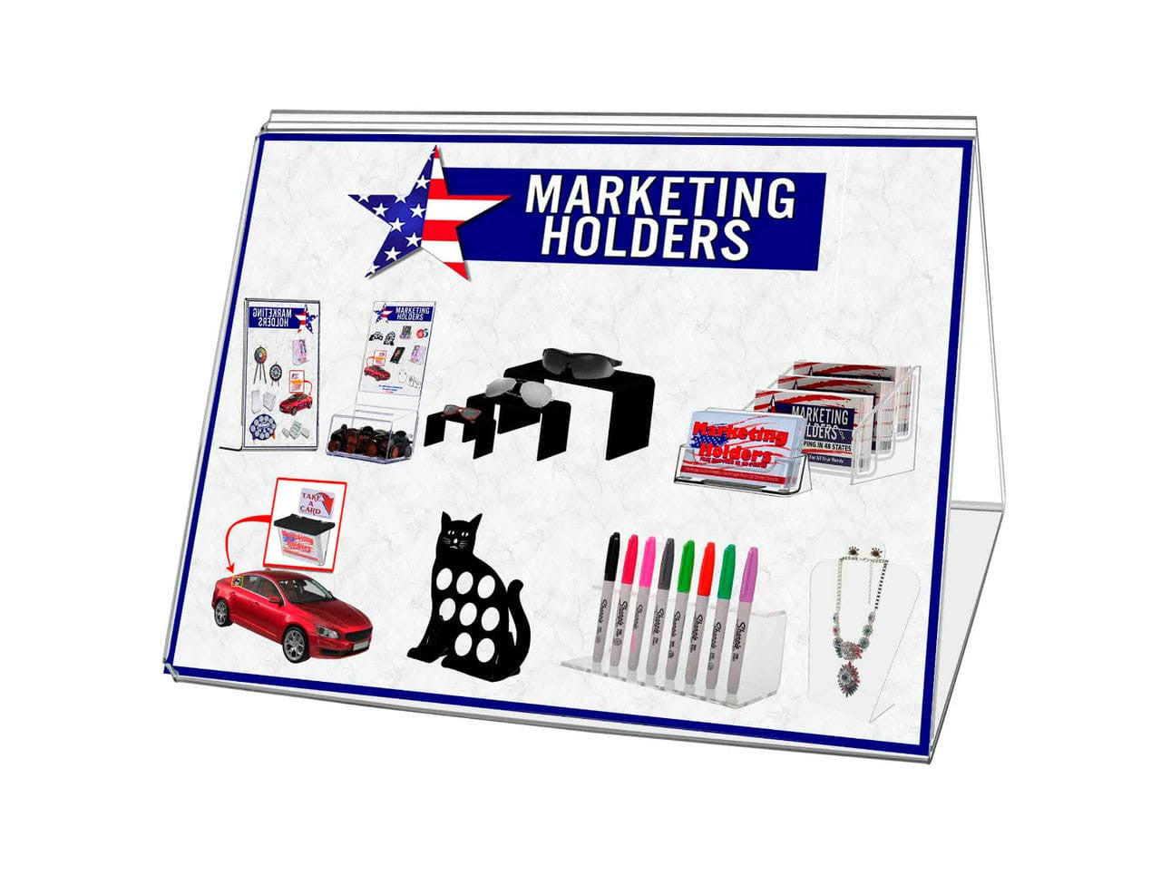 8.5"W x 11"H 3 Sided Sign Holder Table Tent Display