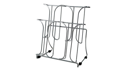 4.25"W Chrome Wire Trifold Brochure 4 Pocket Tiered Display Stand