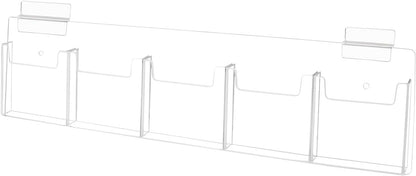 Slatwall 4"W Trifold Brochure Holder 5 Slot Display
