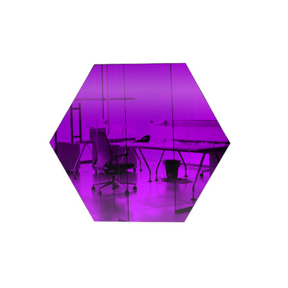 Purple Hexagon Shaped Mirror Acrylic Pieces for Arts and Crafts