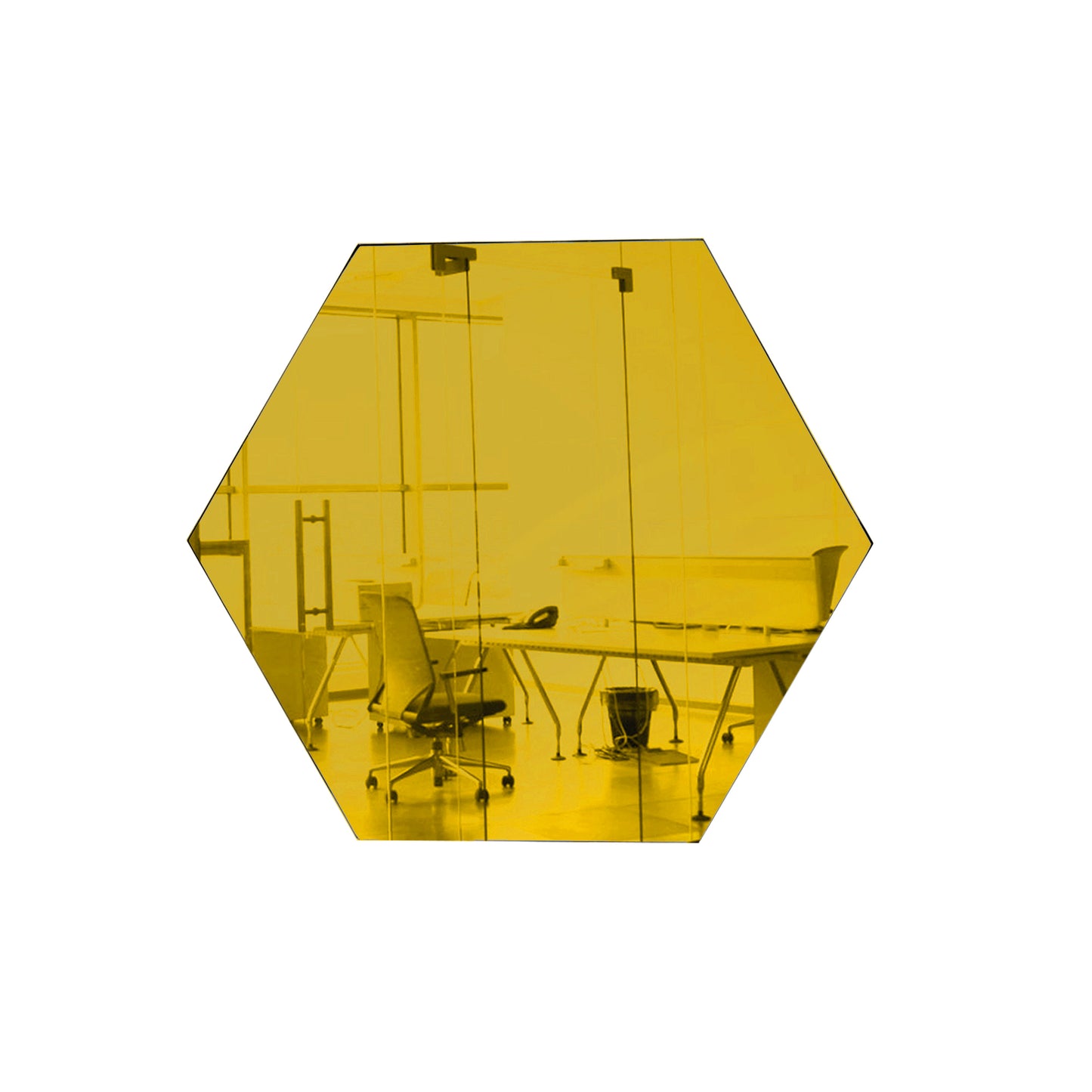 Yellow Hexagon Shaped Mirror Acrylic Pieces for Arts and Crafts