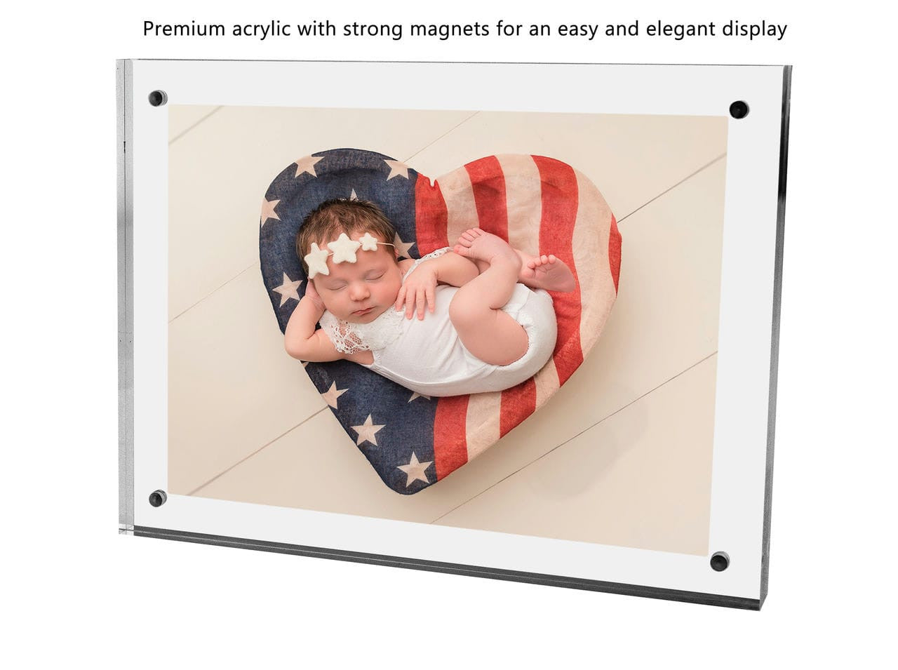 7"W x 5"H Thick Premium Photo Holder Sign Stand Magnetic Closure