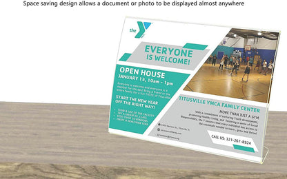 7"W x 5"H Curved Sign Holder Side Load Advertisement Display