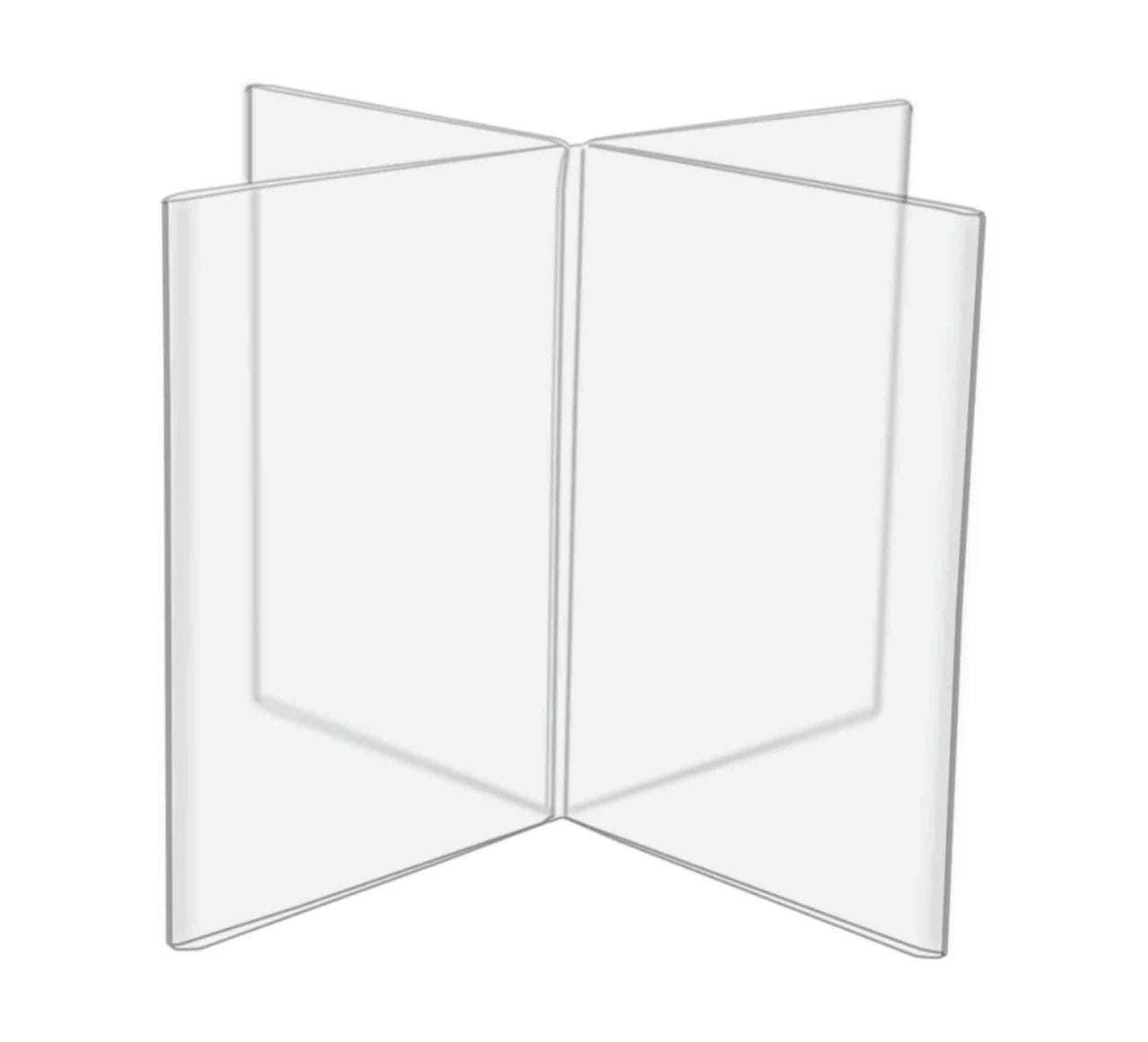 4"W x 6"H Multi Sided Menu Card Sign Holder 8 Panel Table Frame
