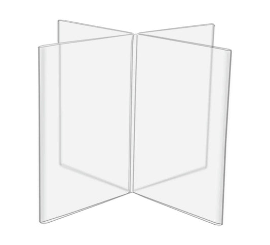 4"W x 6"H Multi Sided Menu Card Sign Holder 8 Panel Table Frame