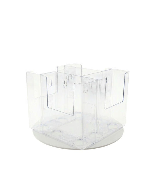 Spinning Brochure Holder with 4 Pockets for 4"W Trifolds