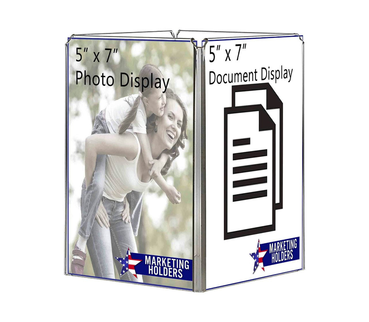 5"W x 7"H Four Sided Sign Frame Menu Display Holder Table Tent