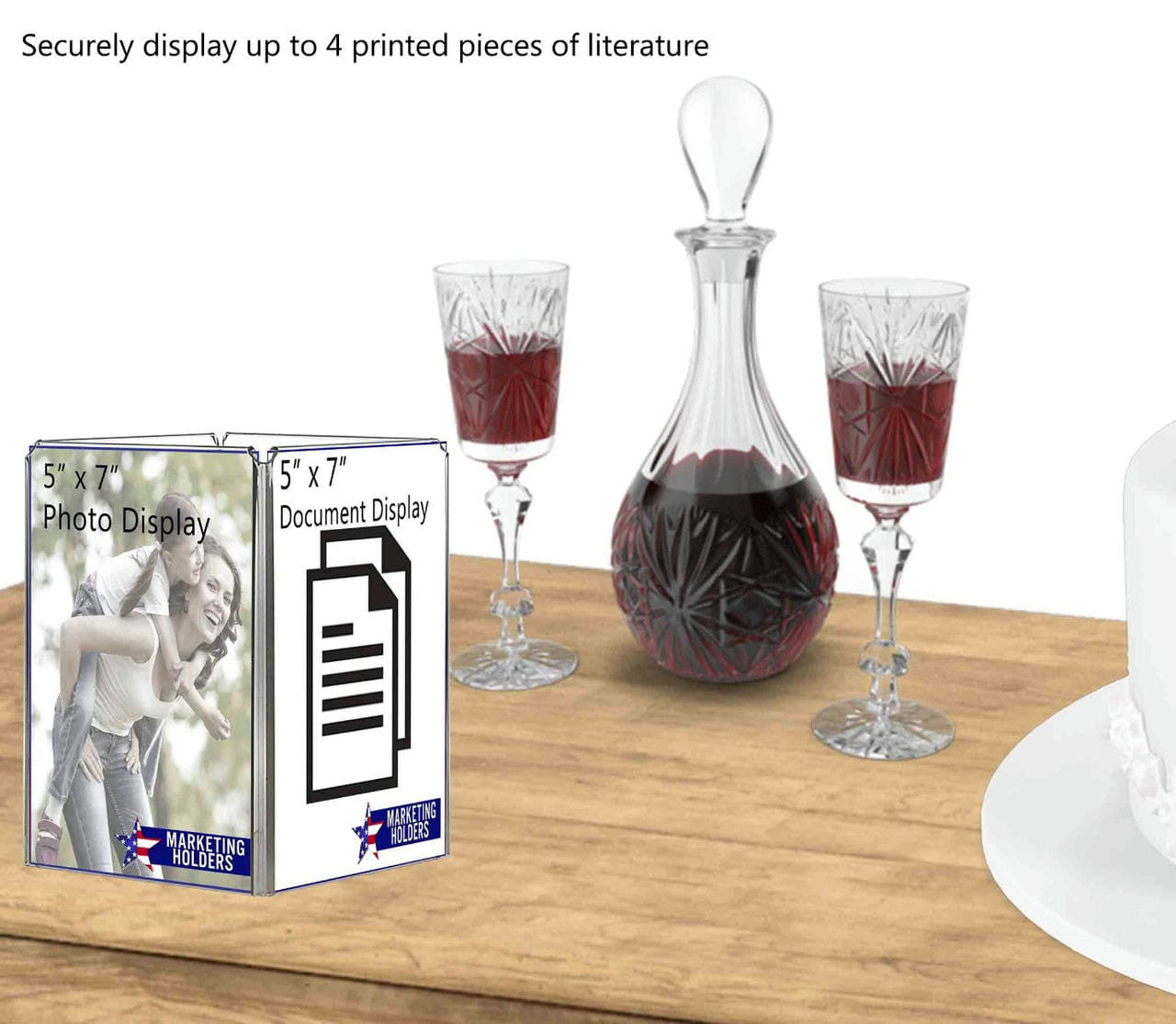 5"W x 7"H Four Sided Sign Frame Menu Display Holder Table Tent