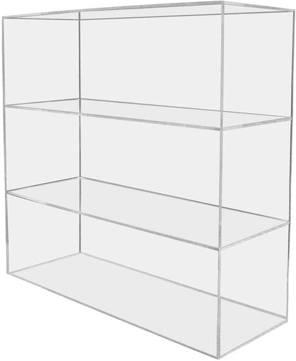 16" x 8" x 16" Display Case with 2 Shelves Clear Acrylic