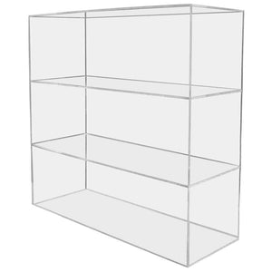 16" x 8" x 16" Display Case with 2 Shelves Clear Acrylic
