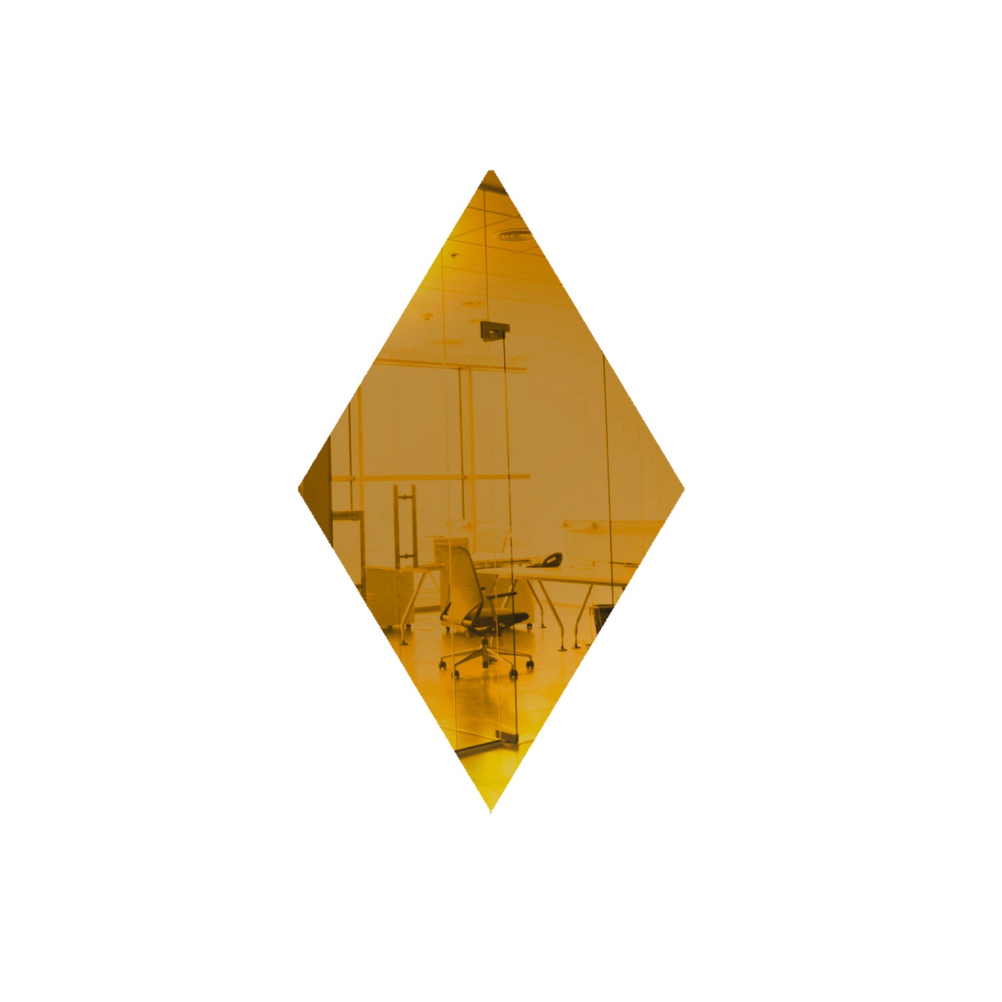 Yellow Diamond Shaped Mirror Acrylic Pieces for Arts and Crafts