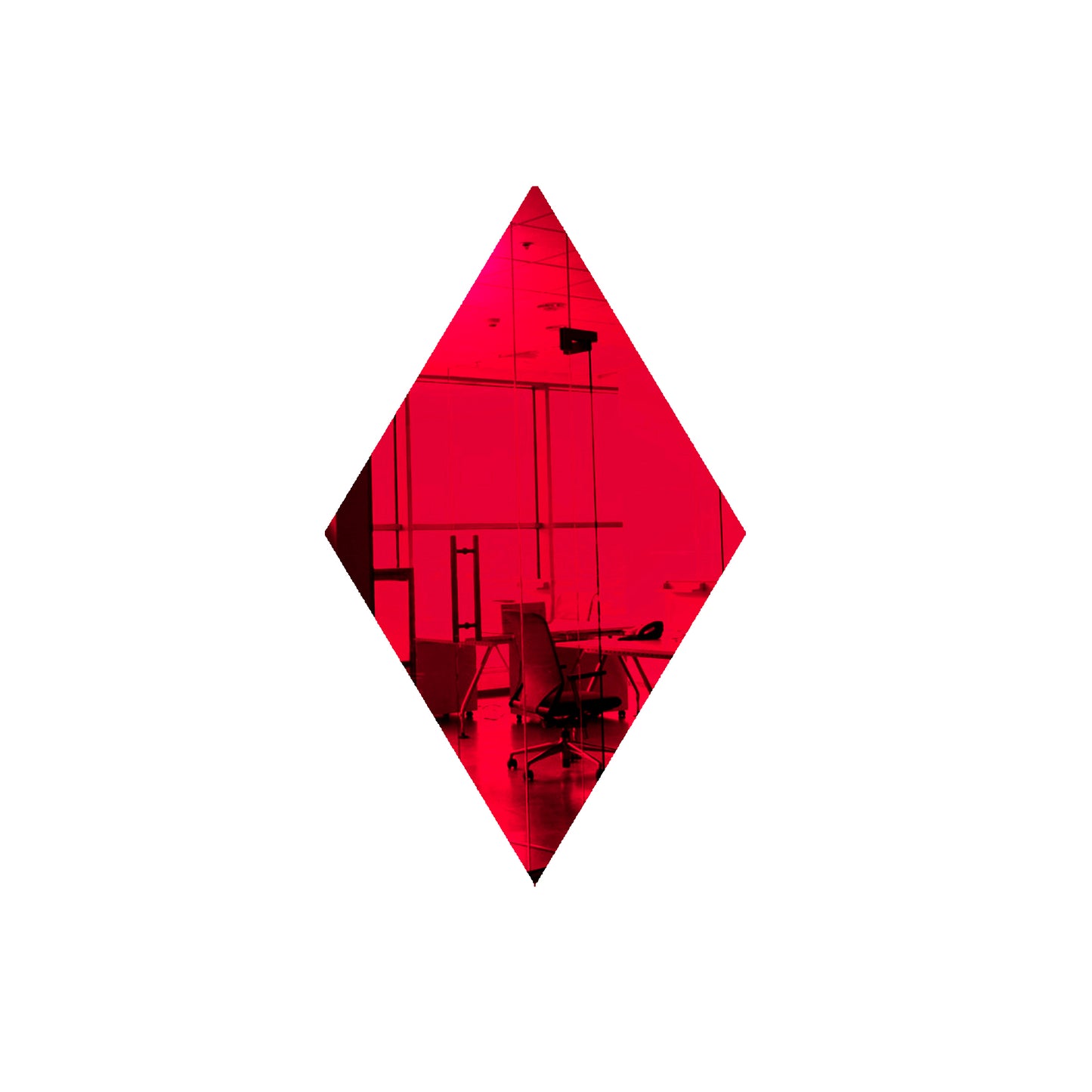 Light Red Diamond Shaped Mirror Acrylic Pieces for Arts and Crafts