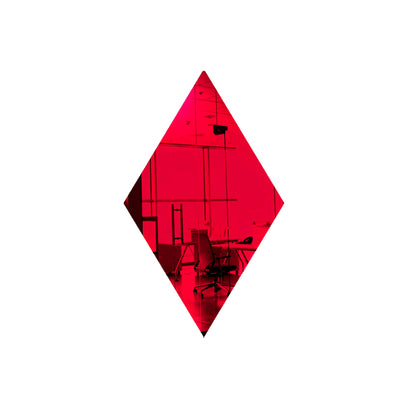 Light Red Diamond Shaped Mirror Acrylic Pieces for Arts and Crafts