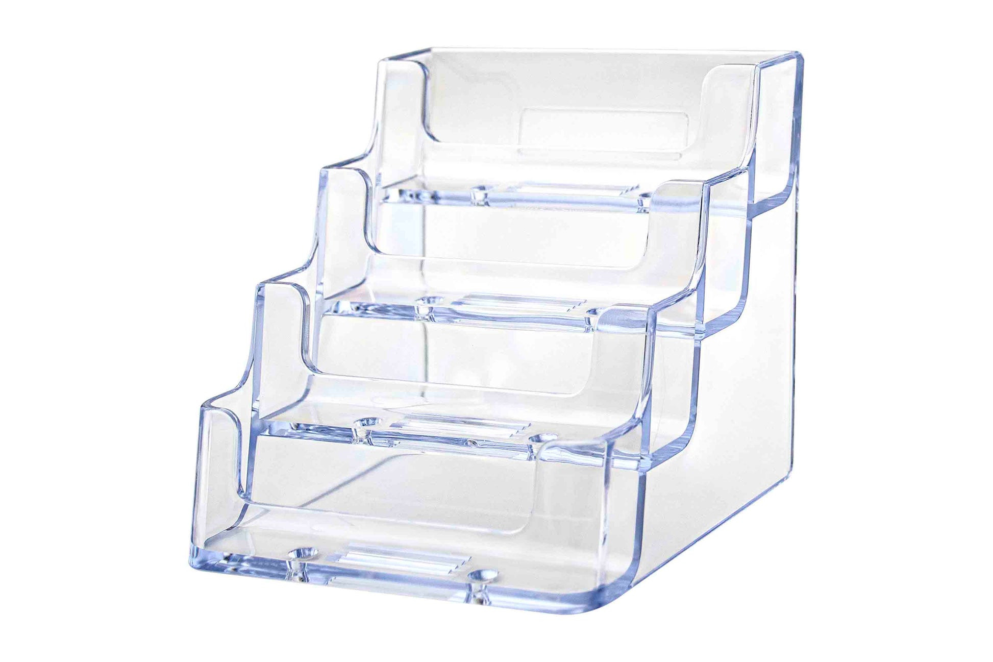 business card display case 4 Pocket Tiered Retail Gift Card Display Business Card Holder – 321 Plastics