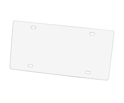 Blank License Plate Cover Laser Cut Acrylic with 4 Holes