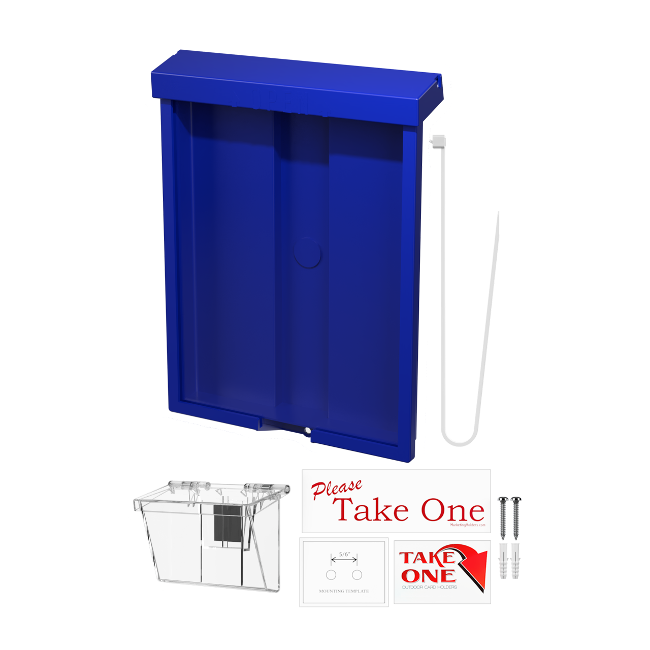 8.5"W x 11"H Outdoor Flyer Holder Wall Brochure Box with Card Bin
