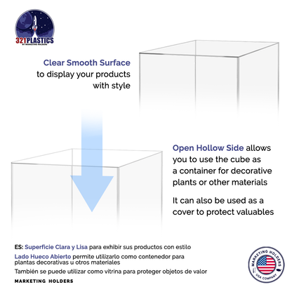 10" x 10" x 15" Tall Clear Acrylic Retail Display Box