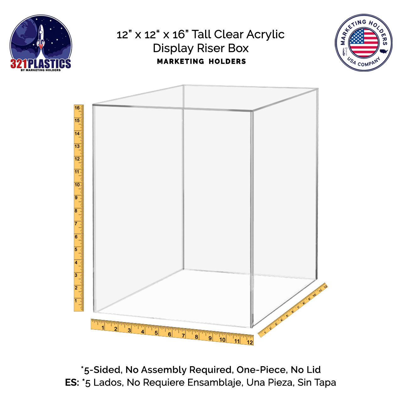 12" x 12" x 16" Acrylic Retail Display Box