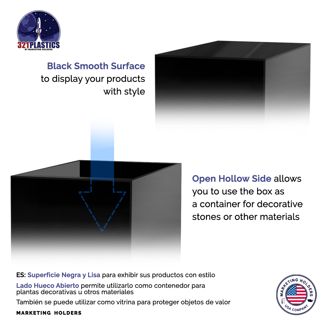 12" x 12" x 18" Tall Acrylic Retail Display Box