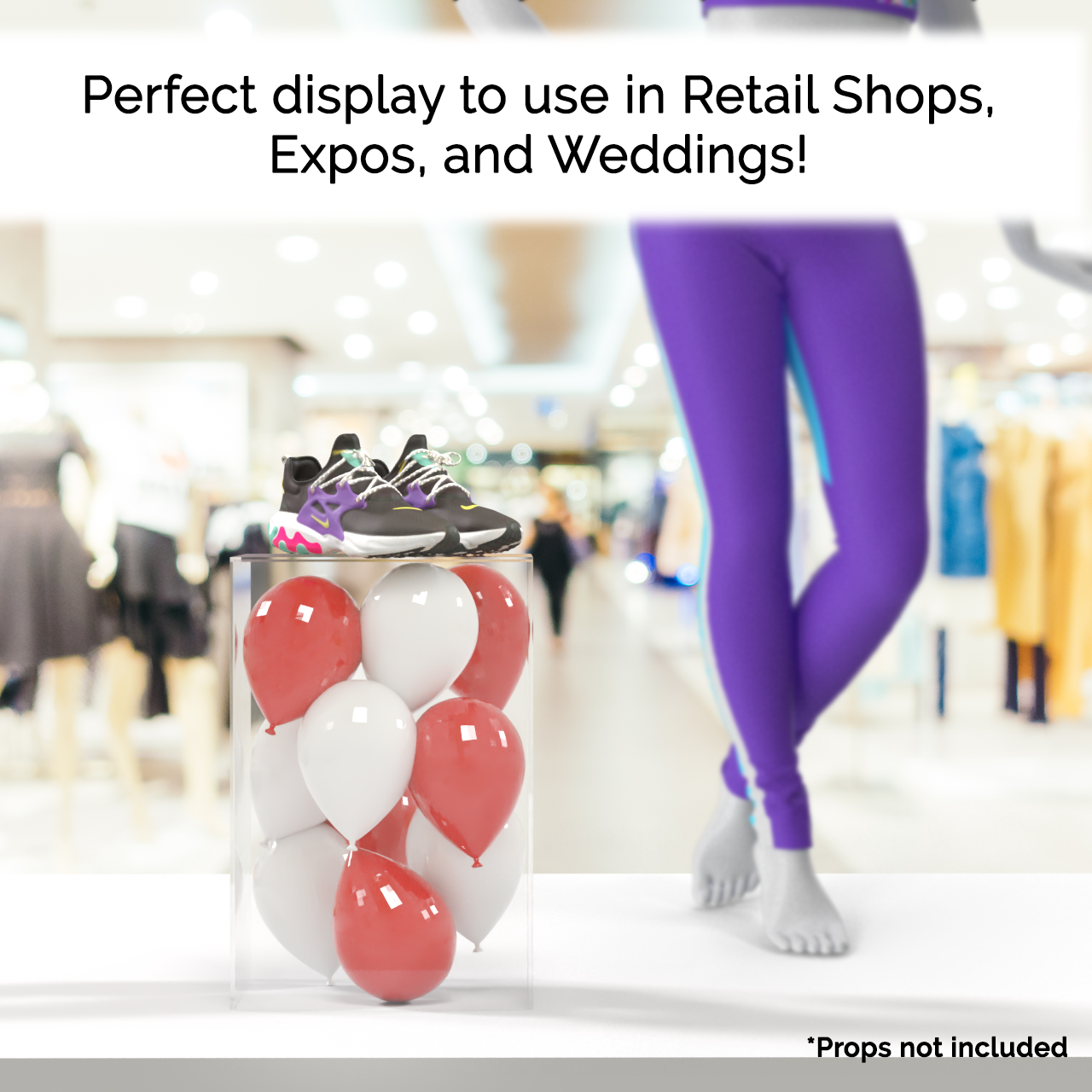 12" x 12" x 19" Retail Display Box Tall Acrylic