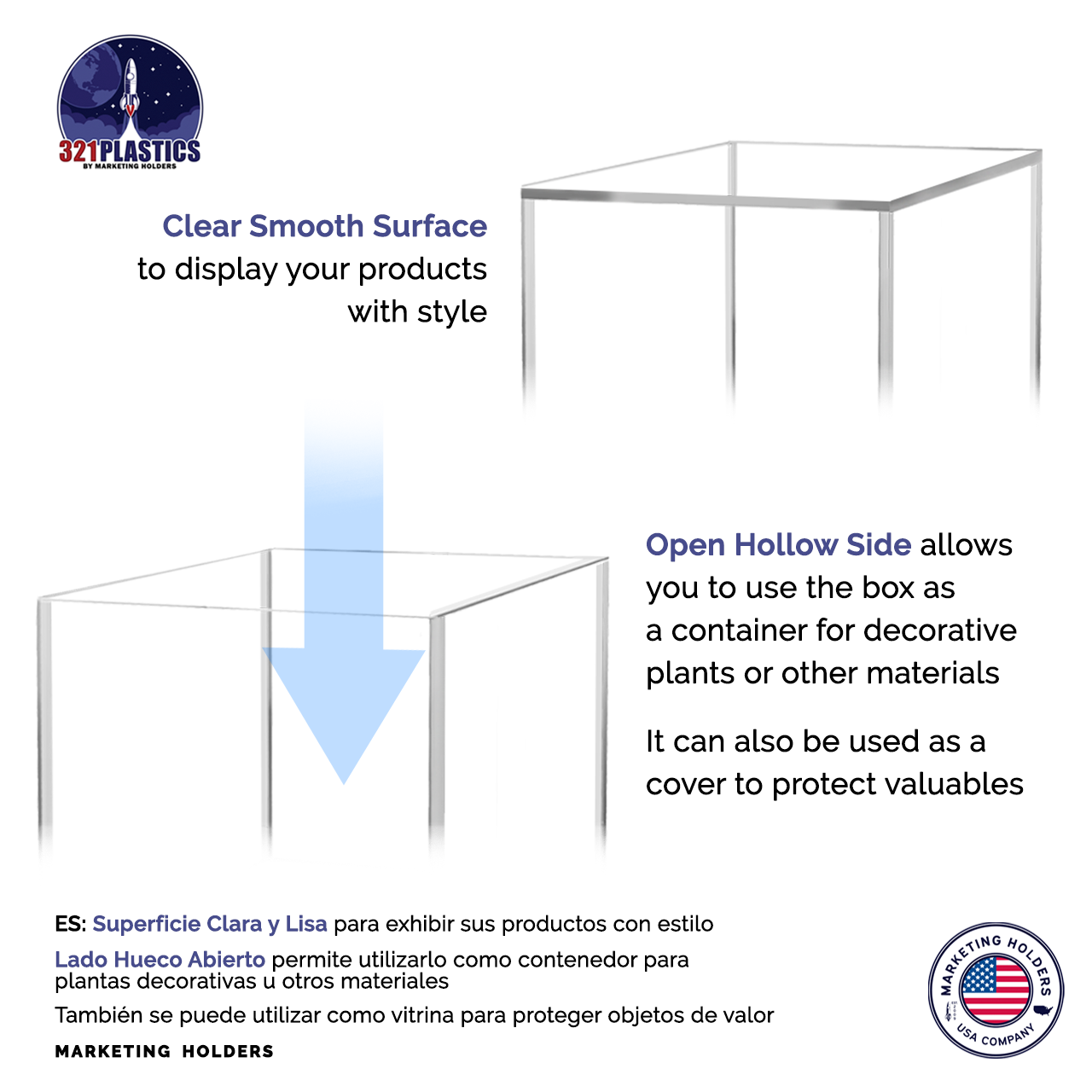12" x 12" x 18" Tall Acrylic Retail Display Box