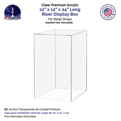 12" x 12" x 24" Acrylic Retail Display Box