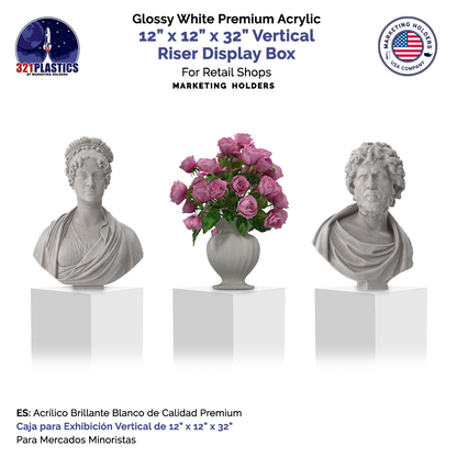 12" x 12" x 32" Tall Acrylic Retail Display Box